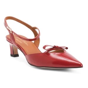 ❤️🔹️ANA PALMA 🔹️red Kitten Heels With Bow Deatils